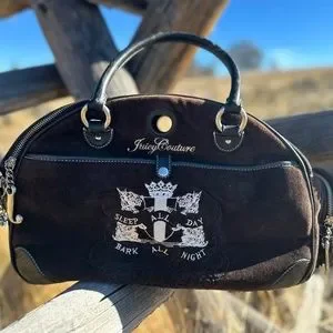 Juicy Couture Dog Juicy Couture Sleep All Day Bark All Night Velour Brown Dog Carrier Travel Bag Poshmark